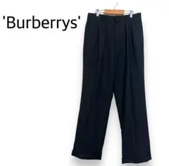 Burberry ウールスラックス ワイド 黒 ブラック 古着 ノームコアのサムネイル