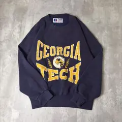 USA製 RUSSELL ATHLETIC カレッジロゴ スウェット ナス紺