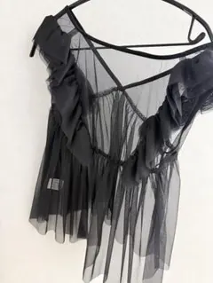 限定値下げ1/31まで☆FETICOシースルーシフォンブラウス ブラック
