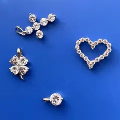 人工ダイヤ&シルバー　ペンダントトップ