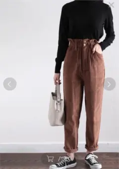 クラシカルエルフギャザーウエストテーパードパンツM