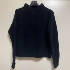 新品！未使用レディース羊毛ニット　ネイビー色　サイズF