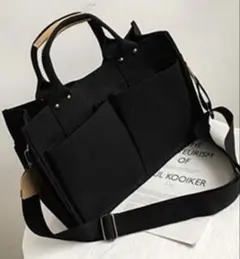 トートバッグ　キャンバス　ベジバッグ　エコバッグ　2way　仕切りトートa