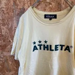AE8543 ATHLETA 半袖Tシャツ クリームイエロー メンズ M ポス