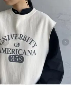 AMERICANA ×JEANS FACTRY ノースリーブ　スウェットベスト