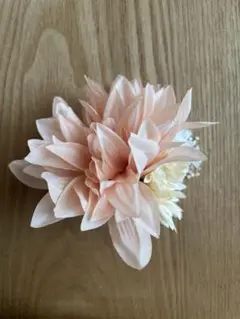 卒入学に コサージュ 造花 ドライフラワー ベージュピンク×アイボリー×白
