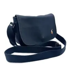 PORO RALPH LAUREN ネイビー キャンバス ショルダーバッグ 美品のサムネイル