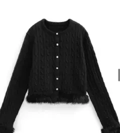 ♥GRL♥♡♡ファー付き❣ニットカーディガン【ブラック】♡♡