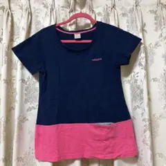 adidas レディース　ネイビー/ピンク Tシャツ　スポーツ
