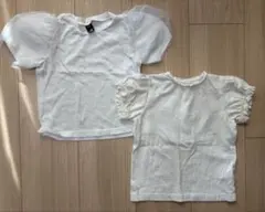 ホワイトTシャツ２枚　12-18M/90cm