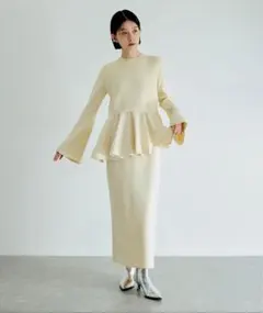ne Quittez pas コットンリネンフォイルプリントギャザーブラウス 
