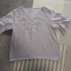 Misch Masch 薄紫 花柄刺繍 ブラウス Mサイズ