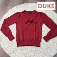 DUKE 赤 リボン付き Vネックセーター