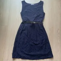 GLACIER ネイビー レース ワンピース M