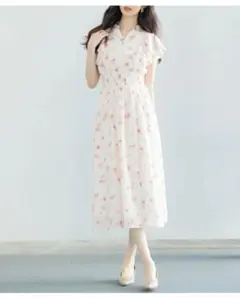 SAISON DE PAPILLON 花柄ノースリーブワンピース