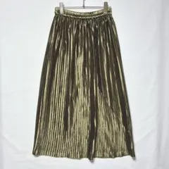 マウジー MOUSSY プリーツスカート サテン カーキ 緑 ウエストゴムのサムネイル