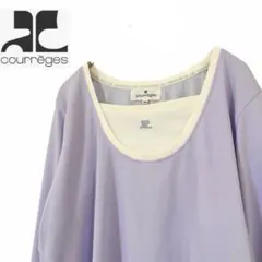 courreges クレージュ　スポーツウェア　長袖シャツ　ワッペンロゴ　40