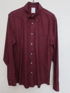 ブルックスブラザース　長袖スポーツシャツ　M寸　赤系　チェック柄