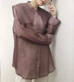 【美品】MURUA セーラーシアーオーバーシャツ