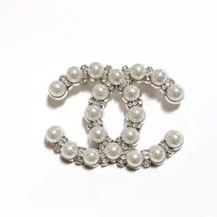 卒業式ꕤ︎︎入学式♥シルバー キラキラ ストーン パール ブローチ♥ユニセックス