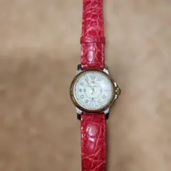 リトモラティーノ❤クォーツ 腕時計❤ レッドレザーベルト稼働品のサムネイル