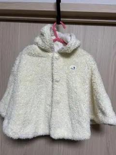 bebe フード付き　アウター クリーム色　ポンチョ　フリーサイズ