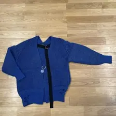 DIESEL ダメージオーバーサイズニットブルーカーディガン