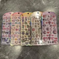 コットンパフィシール サンリオ ディズニー スヌーピー 5点セット