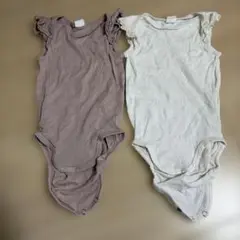 H&M フリル付きロンパース 9-12M 2色セット