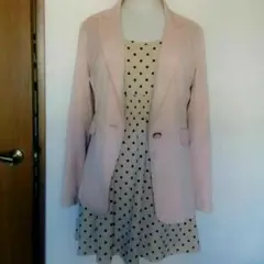 週末セール！ジャケット＆冬素材ドットワンピースセット♡