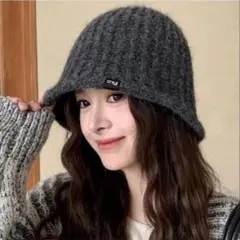 【GRL】タグ付きニットバケットハット[tr1047] ベージュ