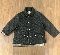 バーバリー ロンドン キッズ キルティングジャケット チェック 黒 6Y 120