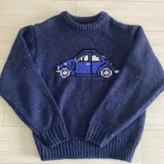 ひろし様専用 超美品 WISH FOREVER ネイビー 紺 車刺繍 ニット M
