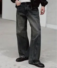 WYM VINTAGE WASHED CURVED DENIM Mサイズ