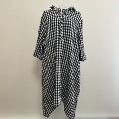 エコロコ　ダブルガーゼチュニックワンピース　ブロックチェックのサムネイル