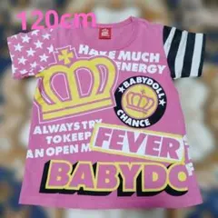 BABYDOLL 半袖Tシャツ ピンク 星柄 ストライプ