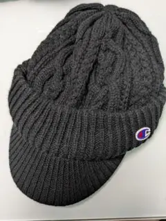 お値下げ中♡お買い得です☻♪ Champion ブラック ケーブル編みニット帽