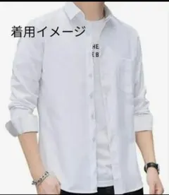 メンズシャツ 白ホワイト ポケット付 ゆったり 大きいサイズ XXL
