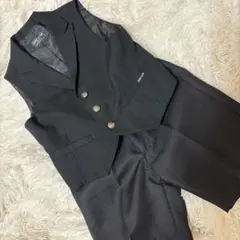 COMME CA ISM ブラックベスト 110A/半ズボンセット