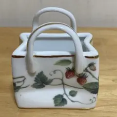 ロイヤルアーデン 陶器製 バッグ型 小物入れ 野イチゴ柄