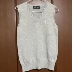 グレー Vネック ノースリーブ ニットベスト