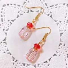 LTローズクリスタル香水瓶ピアス