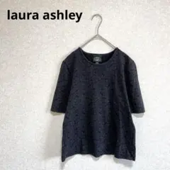 laura ashley 花柄プリントTシャツ カットソー 綿100% グレーMのサムネイル