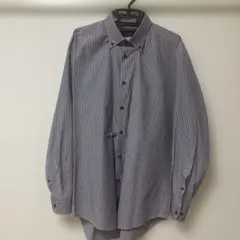 ストライプ 長袖シャツ 胸ポケット付き