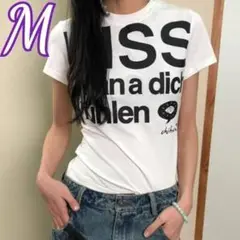 Tシャツ 白 Y2K 平成 チビT 半袖 英字Tシャツ グランジ 平成ギャル