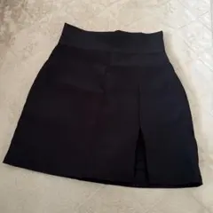 ハイウエスト スリットミニスカート インパン付き(pm719)ブラック