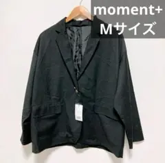 moment+ モーメントプラス 薄手 ブラックテーラードジャケット フロント