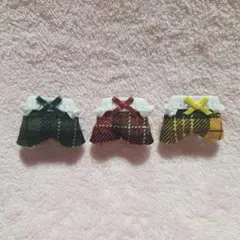 짱様　赤ちゃんお洋服2着セット　チェック柄赤色黄色　ハンドメイド