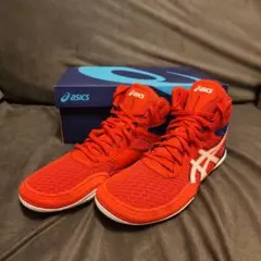 ASICS ボクシングシューズ レッド ハイカット