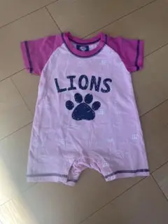 Lions ライオンプリントロンパース ピンク　 ライオンズ 70サイズ　野球
